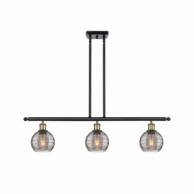 Athens Deco Swirl 3 Light Stem Hung Island 8.63 InchX36 Inch by Innovations - 516-3I-BAB-G1213-6SM