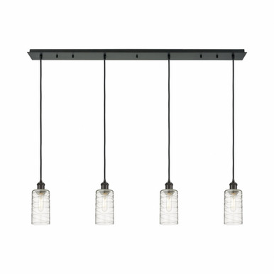 Crown Point 4 Light Cord Hung Linear Pendant 48.88 Inch Wide by Innovations - 124B-4P-G434-7