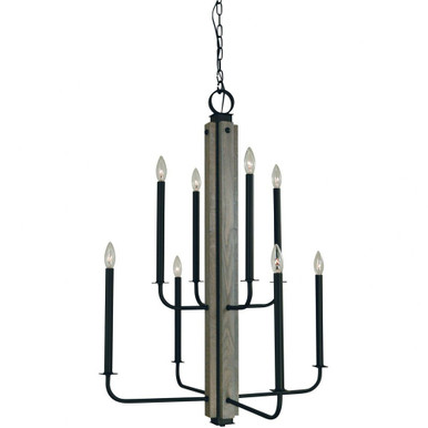Loft 8 Light Large Foyer Chandelier by Framburg - 5418 Mblack
