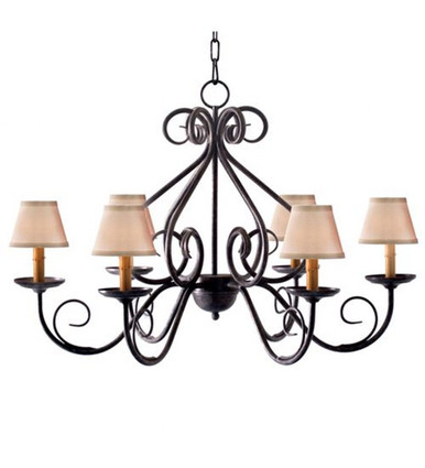 Jenna 6 Light Chandelier 24 Inches Tall and 36 Inches Wide by Meyda Tiffany - 116413