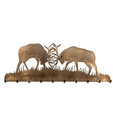 Battling Elks 60 Inch Coat Rack by Meyda Tiffany - 262238