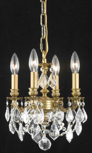 Lillie Four Light Chandelier by Elegant 9104d10fg/rc - 9104d10fg/rc