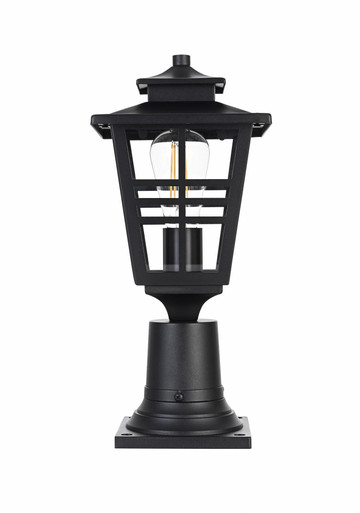 Macon 1 Light Outdoor Post Mount 16 Inch Tall and 7 Inch Wide by Elegant - OD303P16BK