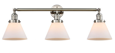 Cone 3 Light Bath Vanity 11 Inch Tall and 32 Inch Wide by Innovations - 205-PN-G41