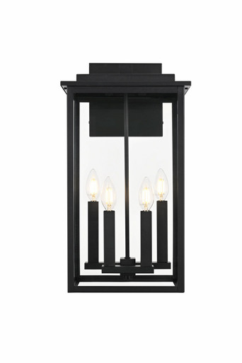 Kaysen 4 Light Outdoor Wall Sconce 21 Inch Tall and 11 Inch Wide by Elegant - OD501W21BK