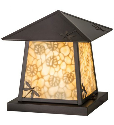 Stillwater Dragonfly 1 Light Square Outdoor Pier Mount by Meyda Tiffany - 152492