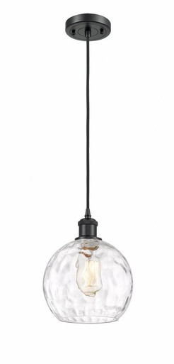 Athens Water Glass 1 Light Cord Hung Mini Pendant 10 X 8 by Innovations - 516-1P-BK-G1215-8