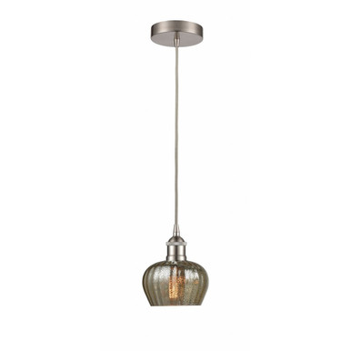 Fenton 1 Light Cord Down Mini Pendant 7.5 and 6.5 Inch Wide by Innovations - 616-1P-SN-G96