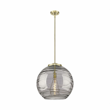 Athens Deco Swirl 1 Light Stem Hung Pendant 18.25 X 17.88 by Innovations - 221-1S-AB-G1213-18SM