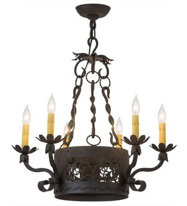 Dragone 6 Light Chandelier 27 x 24 Inches Wide by Meyda Tiffany - 162507