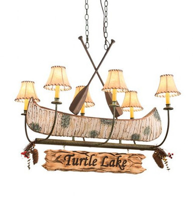 Personalized Canoe 6 Light Chandelier 35 x 26 Inches Wide by Meyda Tiffany - 197097