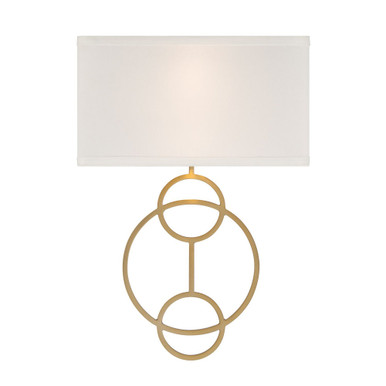 Laurel 2 Light Wall Sconce 14.25 Inch Tall and 10 Inch Wide by Crystorama - LRL-992-VG-WH