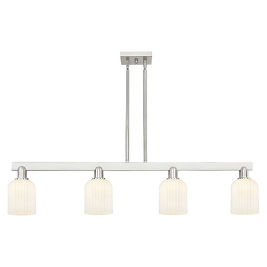 Bridal Veil 4 Light Stem hung Island 9.88X47.75 Inch Wide by Innovations - 716-4I-SN-G559-5GWH