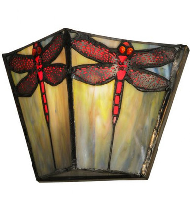 Prairie Dragonfly 1 Light Wall Sconce 7.5 Inch Wide by Meyda Tiffany - 150875