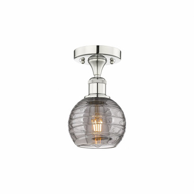 Athens Deco Swirl 1 Light 5.88 Inch Wide Semi Flush Mount by Innovations - 616-1F-PN-G1213-6SM