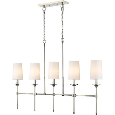 Emily Five Light Chandelier 24 x 5.5 Inch by Z-Lite - 3033-5L-PN