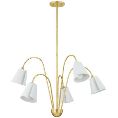 Lila 5 Light Large Chandelier by Mitzi - H852805-GL/TWH