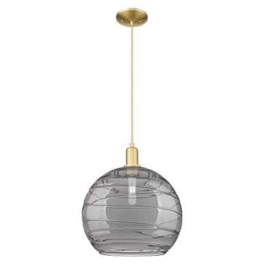 Athens Deco Swirl 1 Light Cord Hung Mini Pendant 15.95X13.75 by Innovations - 716-1P-SG-G1213-14SM