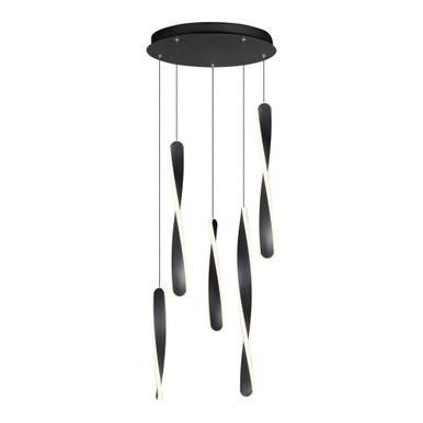 Pirouette 330W 5 LED Light Large Pendant by ET2 - E24154-BK