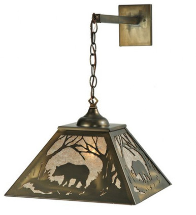 Bear at Dawn 2 Light Hanging Wall Sconce 38 x 22.5 Inches by Meyda Tiffany - 110133