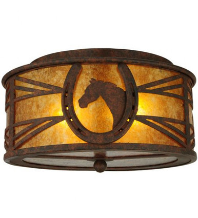 Horseshoe 2 Light Flush Mount 8 x 14.25 In by Meyda Tiffany - 138623