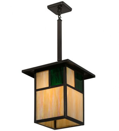 Hyde Park T Mission 1 Light Square Pendant 30 x 17 Inches by Meyda Tiffany - 163087