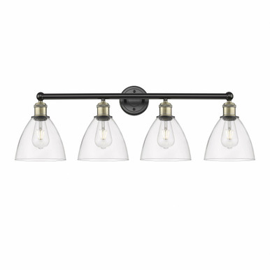 Bristol Glass 4 Light Industrial Vanity Light by Innovations - 616-4W-BG