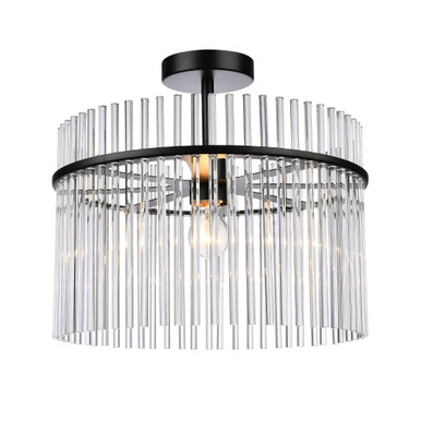 Ava 1 Light Semi Flush Mount 13.8 Inch Tall and 15.7 Inch Wide by Artcraft - AC12081BK