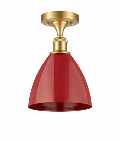 Plymouth Dome 1 Light 7.5 Inch Wide Steel Semi Flush Mount by Innovations - 516-1C-PLYM-75