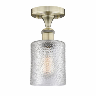 Cobbleskill 1 Light Semi Flush Mount 11 Inch and 5 Inch Wide by Innovations - 616-1F-AB-G112