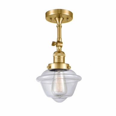 Oxford 1 Light 7.5 Inch Wide Steel Semi Flush Mount by Innovations - 201F-G53
