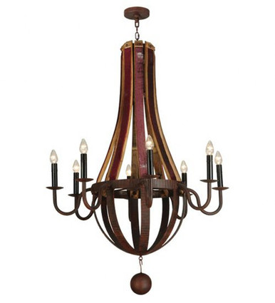 Barrel Stave MeHo 8 Light Chandelier 58.5 x 43.5 Inch W by Meyda Tiffany - 127589