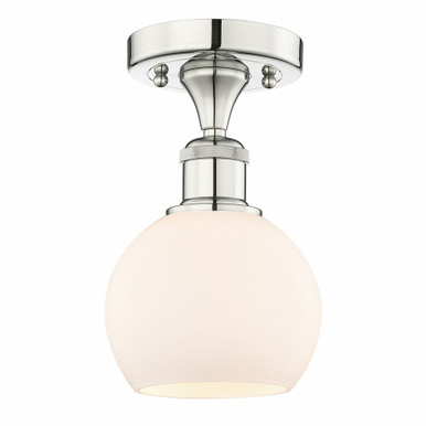 Athens 1 Light Semi Flush Mount 9.88 Inch and 5.88 Inch Wide by Innovations - 616-1F-PN-G121-6