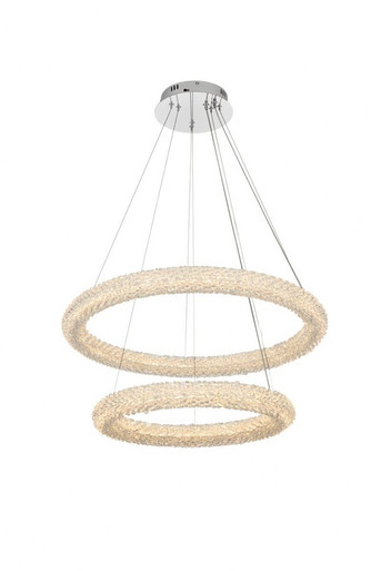 Bowen 112W 2 LED Chandelier 12 Inches Tall and 28 Inches Wide by Elegant  - 3800G28C