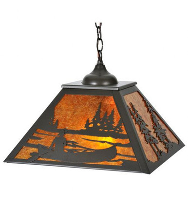 Canoe At Lake 2 Light Pendant 14.5 x 22 Inches by Meyda Tiffany - 119505