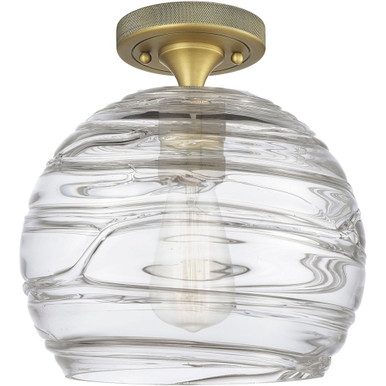 Crown Point 1 Light Flush Mount 9.38 Inch Tall X 8 Inch Wide by Innovations - 434-1F-BB-G1213-8CL