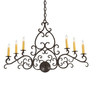 Meredith 6 Light Oblong Chandelier 26 x 5 Inches Wide by Meyda Tiffany - 194364