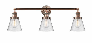 Cone 3 Light Bath Vanity 11 Inch Tall and 30 Inch Wide by Innovations - 205-AC-G64
