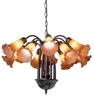 Pond Lily 12 Light Chandelier 18 x 24 Inch by Meyda Tiffany 121624 - 121624