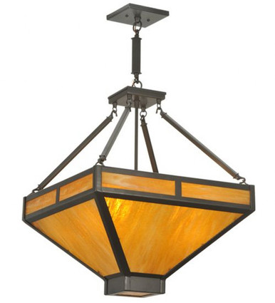 Whitewing 4 Light Square Inverted Pendant 30 x 25.5 Inches by Meyda Tiffany - 110845