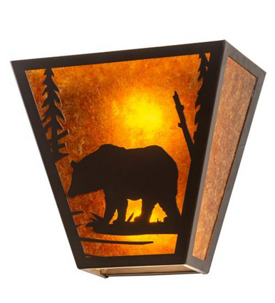 Bear Creek 2 Light Left Wall Sconce 11.5 x 13 Inches by Meyda Tiffany - 169334