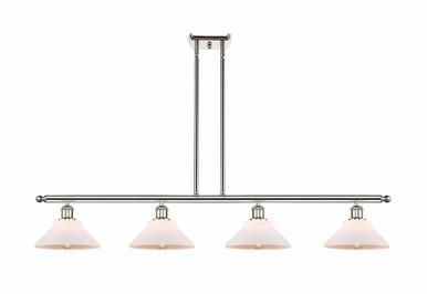 Orwell 4 Light Stem Hung Island 7.5 Inch Tall X 48 Inch Wide by Innovations - 516-4I-PN-G131