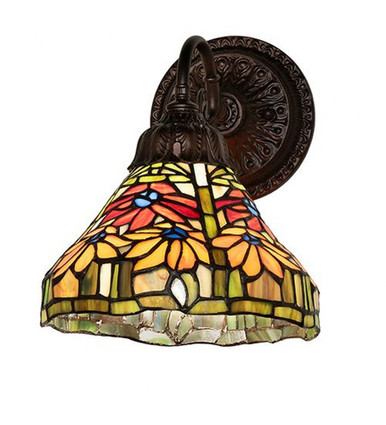 Tiffany Poinsettia 1 Light Wall Sconce 6 x 8 Inch by Meyda Tiffany - 260087