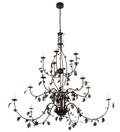 Oak Leaf 15 Light Chandelier 93 x 96 Inches Wide by Meyda Tiffany - 193774
