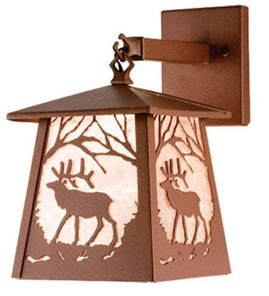 Elk at Dawn 1 Light Hanging Wall Sconce 12.5 x 7 Inches by Meyda Tiffany - 15312