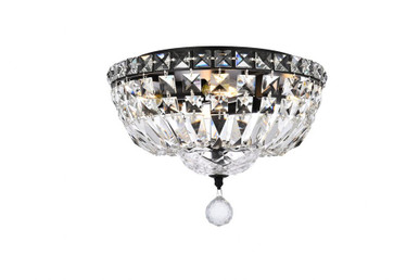 Tranquil 4 Light 12 Inch Wide Metal Flush Mount by Elegant - V2528F12BK/RC
