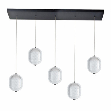 Peri 30W 5 LED Linear Pendant 10 Inch Tall and 32 Inch Wide by Dainolite - PRI-3230LEDHP-MB
