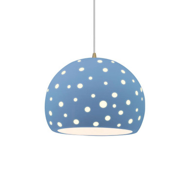 Perforated Globe 1 Light Cord Pendant 12.25 Inch Wide by Justice Design - CER-6585-CD