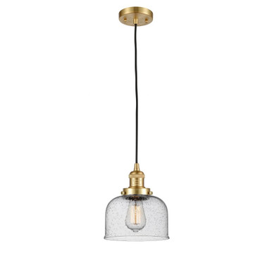 Bell 1 Light Cord hung Mini Pendant 8.88 X 7.75 Inch Wide by Innovations - 201C-SG-G74