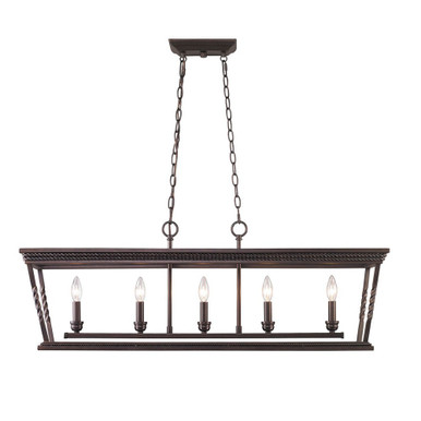 Davenport 5 Light Oversized Linear Chandelier by Golden - 4214-LP EB